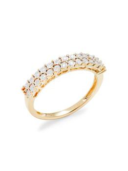 商品Effy | 14K Goldplated Sterling Silver & 0.10 TCW Diamond Ring,商家Saks OFF 5TH,价格¥1239图片