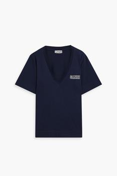 Ganni | Printed cotton-blend jersey T-shirt商品图片,5折×额外7.5折, 额外七五折
