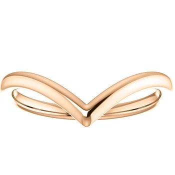 Pompeii3 | Curved V Shape Solid Contour Guard Wedding Band in 14k White Yellow or Rose Gold,商家Premium Outlets,价格¥2418