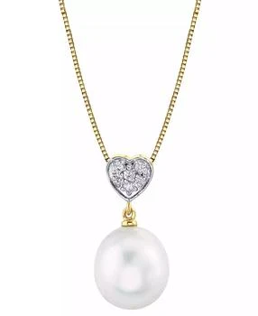 Macy's | Cultured Freshwater Pearl (10mm) & Diamond Accent 18" Pendant Necklace in 14k Gold,商家Macy's,价格¥2250