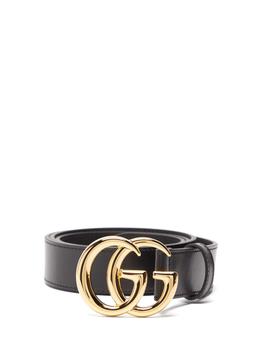 美国gucci皮带, Gucci | GG-buckle leather belt商品图片 