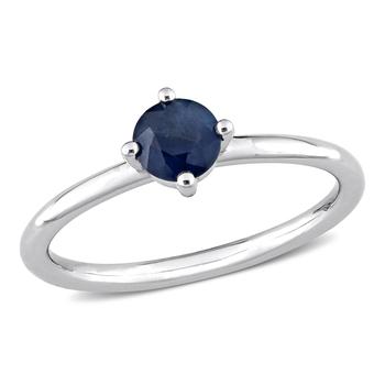 商品5/8 CT TGW Round Sapphire Stackable Ring in 10k White Gold,商家Premium Outlets,价格¥1793图片