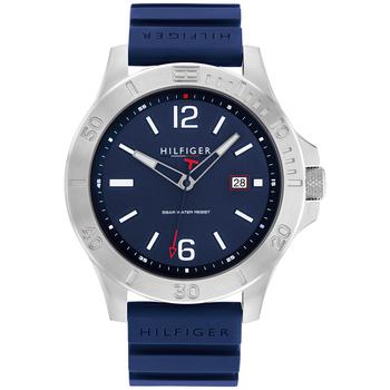 tommy hilfiger手表是什么牌子, Tommy Hilfiger | Men's Blue Silicone Strap Watch 46mm商品图片 8折×额外8.5折, 额外八五折