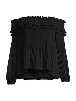 商品UNGARO | Emilia Pleated Crepe Chiffon Blouse,商家Saks Fifth Avenue,价格¥4116图片