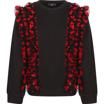 推荐Black sweatshirt with red ruffle detailing商品