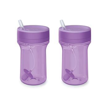 商品Everlast Leakproof Weighted Straw Cup, 10 oz, 2 Pack, Purple图片