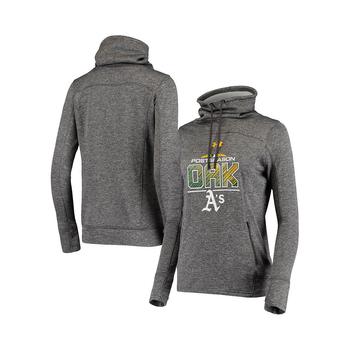 Under Armour | Women's Heathered Gray Oakland Athletics 2018 Postseason Block Plate Tri-Blend Pullover Hoodie商品图片,