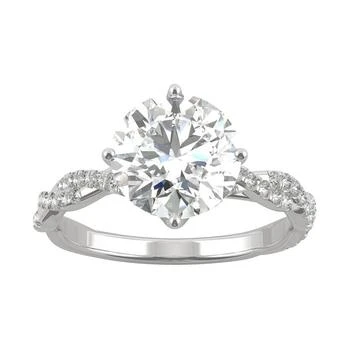 Charles & Colvard | Moissanite Twist Engagement Ring (2-1/3 ct. t.w. DEW) in 14k White Gold,商家Macy's,价格¥9089