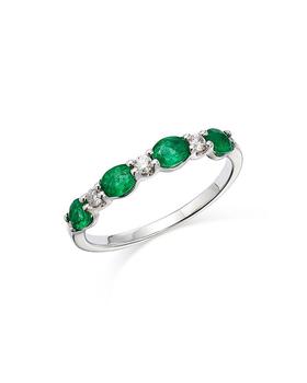 商品Bloomingdale's | Emerald & Diamond Stacking Ring in 14K White Gold - 100% Exclusive,商家Bloomingdale's,价格¥13027图片