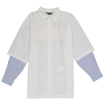 推荐Palm Angels White Double Sleeve Shirt, Brand Size 48 (US Size 38)商品