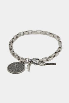 商品Mr. Ettika | Silver Ox Chain Linked Bracelet with Ancient Coin and Feather Charms,商家Lord & Taylor,价格¥268图片