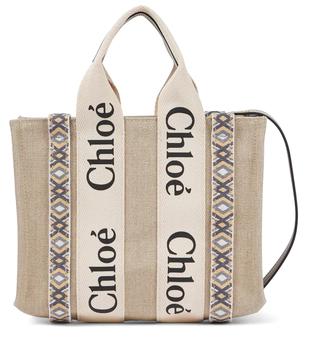 Chloé | Woody S号刺绣帆布托特包商品图片,
