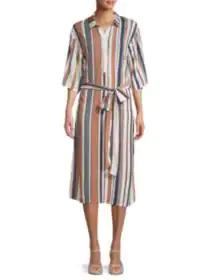 product Striped Midi Shirt Dress image