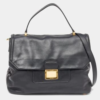 推荐Miu Miu Black Vitello Soft Leather Large Top Handle Bag商品