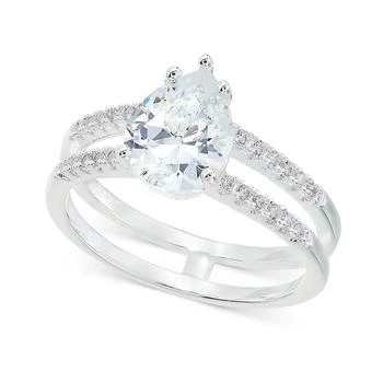 Charter Club | Silver-Tone Tear-Shape Cubic Zirconia Split Band Ring, Created for Macy's 3.9折