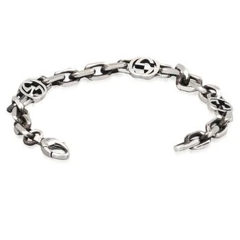 Gucci | Gucci Aged Silver Interlocking Double G Bracelet, Size 17,商家Jomashop,价格¥1613