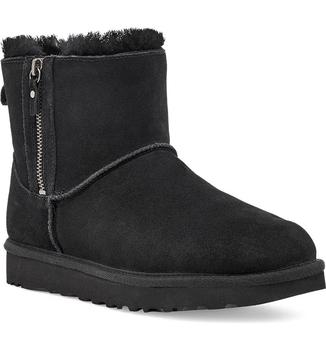 ugg mini, UGG | UGG Classic Suede Mini Double Zip Genuine Shearling Boot商品图片 8.1折