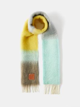 商品Loewe | Anagram-patch striped mohair-blend scarf,商家MATCHESFASHION,价格¥2072图片