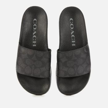 Coach | Coach Women's Udele Coated Canvas Slide Sandals - Charcoal/Black商品图片,7折