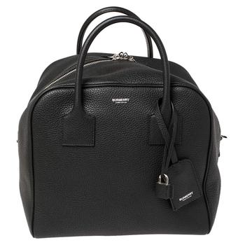 burberry tote, Burberry | Burberry Black Leather Medium Cube Duffle Bag商品图片 6.7折