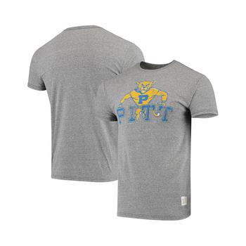 更多The Original Retro Brand, The Original Retro Brand | Men's Heathered Gray Pitt Panthers Team Vintage-Like Tri-Blend T-shirt商品图片 