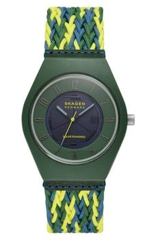 Skagen | Sams Series Solar Powered Woven Strap Watch, 37mm,商家Nordstrom Rack,价格¥750