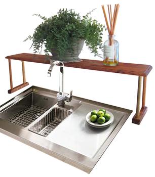 商品Home Basics Space-Saving Pine Wood Over the Sink Multi-Use Shelf,商家Premium Outlets,价格¥146图片