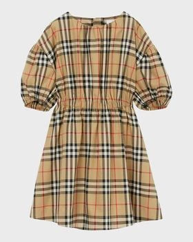Burberry | Girl's Shelley Check-Print Puff Sleeve Dress, Size 3-14 5.2折