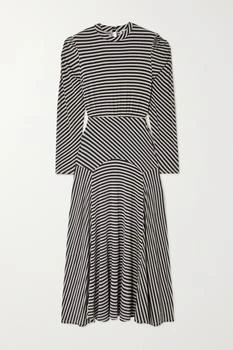 Rixo | Cerise 条纹弹力平纹布中长连衣裙 额外9.7折, 额外九七折