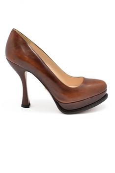 Prada | Luxury Shoes For Women   Prada Pumps In Brown Leather商品图片,9折