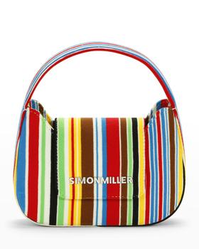 推荐Mini Retro Striped Canvas Top-Handle Bag商品