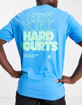 推荐adidas Tennis New York Graphic t-shirt in blue商品