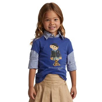 商品Ralph Lauren | Little Girls Polo Bear Jersey T-shirt,商家Macy's,价格¥141图片