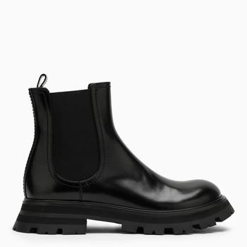 Alexander McQueen | Black leather beatles boot 5.9折×额外8.5折, 额外八五折