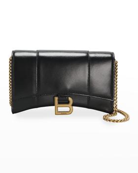 Balenciaga | Hourglass Chain Leather Wallet on Chain商品图片,