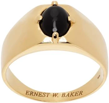 Ernest W. Baker | Gold Onyx Stone Signet Ring,商家Ssense US,价格¥1179
