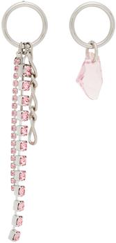 商品Justine Clenquet | SSENSE Exclusive Silver & Pink Ewan Earrings,商家SSENSE,价格¥796图片