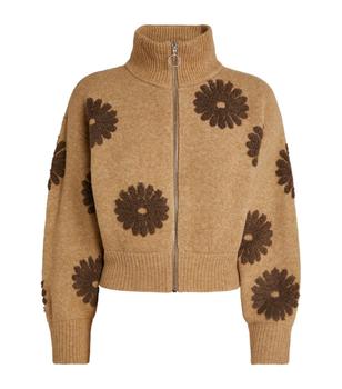 Sandro | Floral Zip-Up Sweater商品图片,独家减免邮费