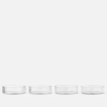 Ferm Living | Ferm Living Ripple Serving Bowls - Set of 4 - Clear,商家Coggles,价格¥432