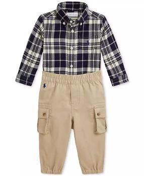 Ralph Lauren | Baby Plaid Shirt & Cargo Pants Set,商家Macy's,价格¥386