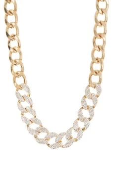 Tasha | Pavé Crystal Curb Chain Necklace,商家Nordstrom Rack,价格¥90