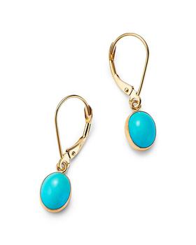商品Bloomingdale's | Turquoise Drop Earrings in 14K Yellow Gold,商家Bloomingdale's,价格¥3766图片