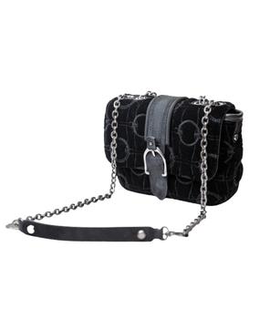 推荐Longchamp Amazone Black Velour Women's Crossbody Bag 10022674001商品