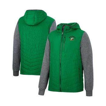 推荐Men's Green, Charcoal Oregon Ducks Course Herringbone Full-Zip Hoodie商品