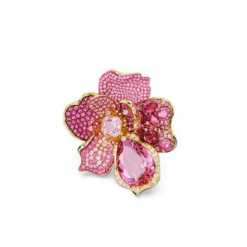商品Crystal Flower Pink Florere Cocktail Ring图片