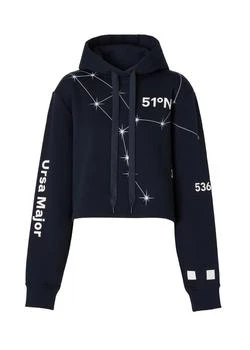 推荐Constellation print cotton cropped hoodie商品