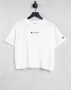 CHAMPION | Champion small logo boxy crop t-shirt in white商品图片,6折×额外9.5折, 额外九五折