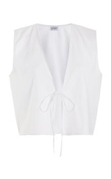 推荐Leset - Women's Yoko Cotton Tie-Front Top - White - XS - Moda Operandi商品