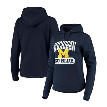 crossover, Colosseum | Women's Navy Michigan Wolverines Core Crossover Pillbox Pullover Hoodie商品图片 