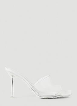 推荐Stretch Transparent High Heel Mules in White商品